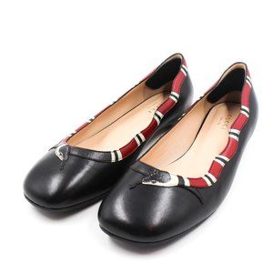 Gucci Size 8.5/39 Black & Red Yoko Ballet Flats
